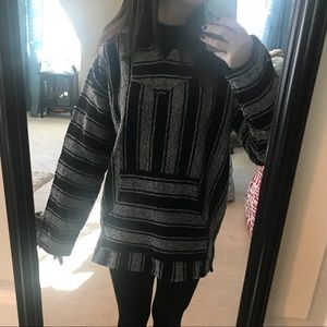 Black and grey hooded sweatshirt